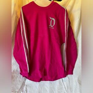 Disney Hot Pink Long Sleeve with Silver Glitter Shirt